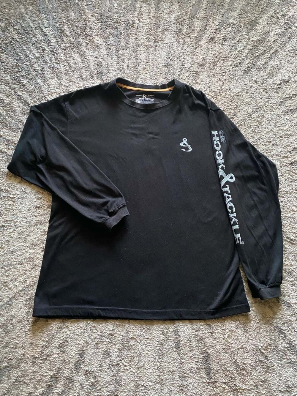 Hook & Tackle Solar System Performance Fabric UPF 40+ Fishing T-Shirt Black Lg